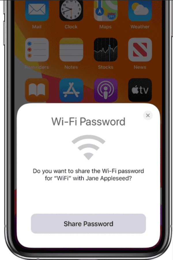 分享iPhone WIFI密碼給其他設備