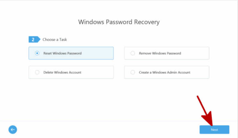 選擇重置Windows密碼